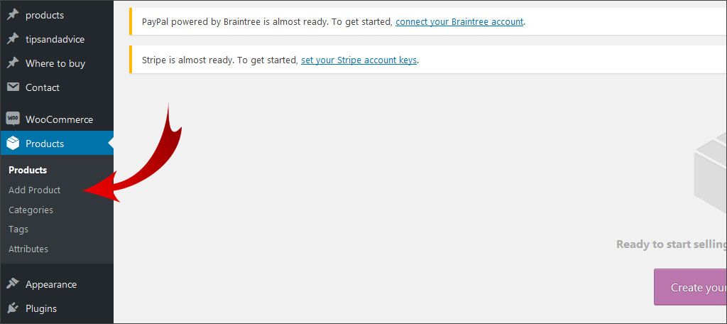 Click Add Product