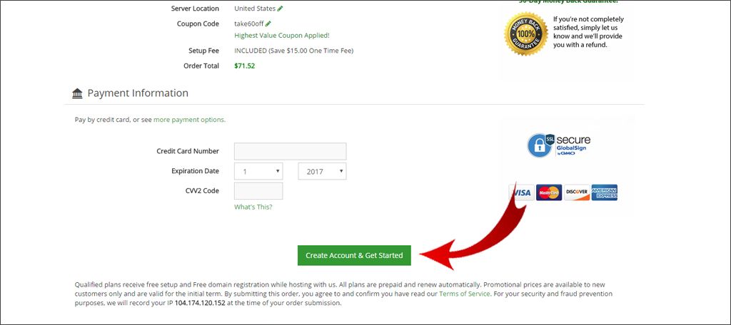Click Create Account & Get Started