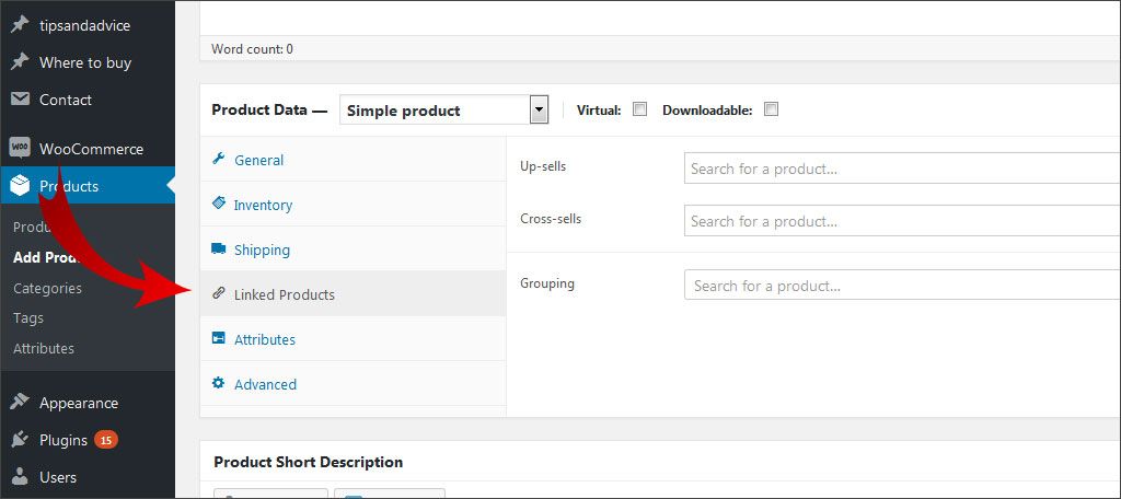 Link related products in Linked Products tab