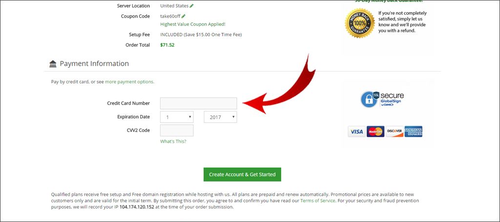 Enter payment details