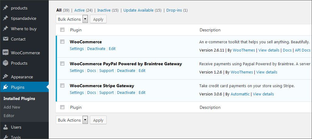 Install and activate chosen plugins