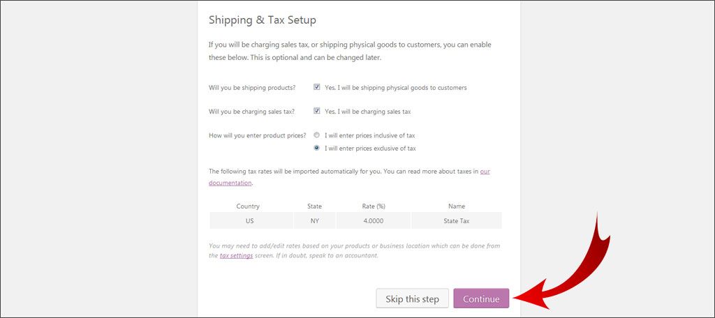 Configure shipping and tax settings