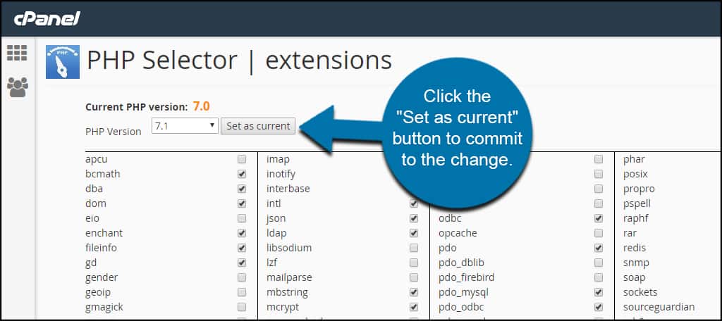 Set As Current PHP