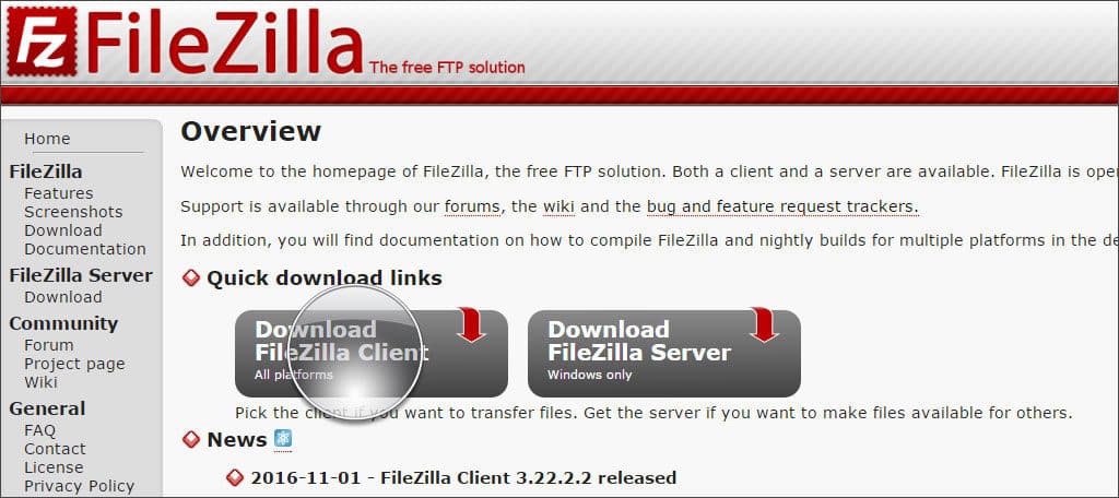 Filezilla web page save links tightvnc da der zielcomputer die verbindung verweigerte