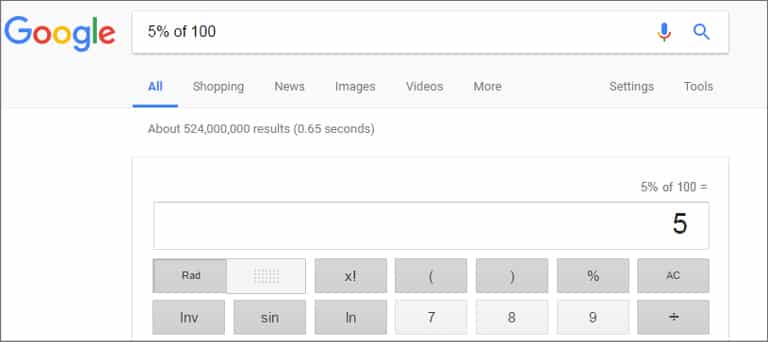 Google Calculator Tool