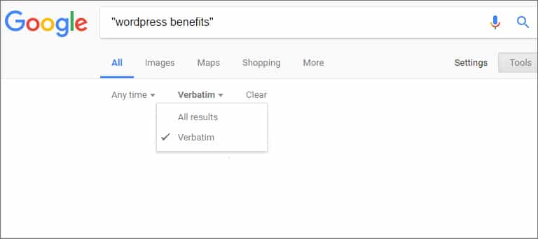 Google Search Exact Match