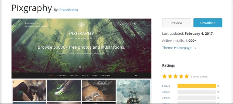 Pixgraphy Theme