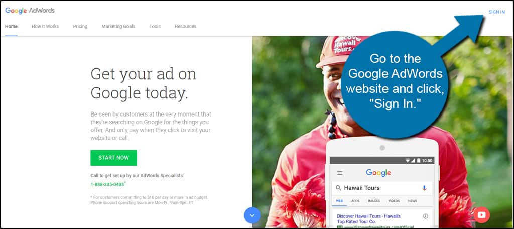 AdWords Sign In