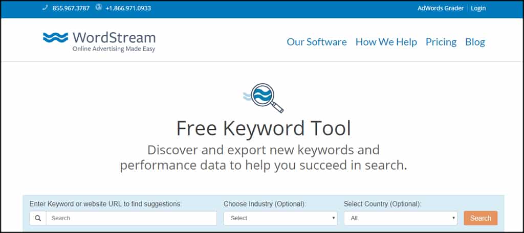 Wordstream sales keyword tool