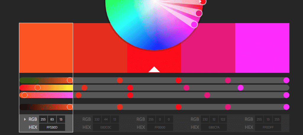 Color wheel design tool by adoba