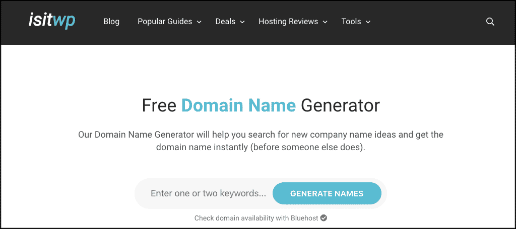 Is it wp domain name generator tool