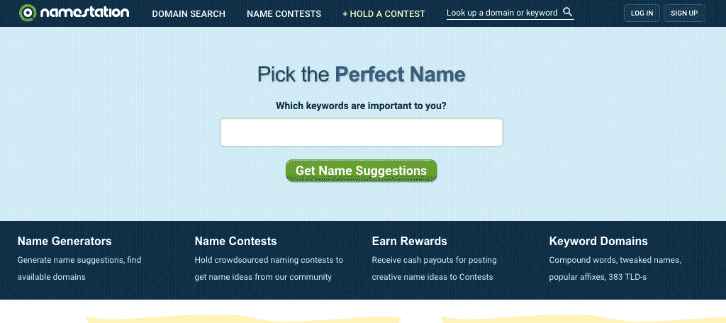 Namestation domain name generator tool