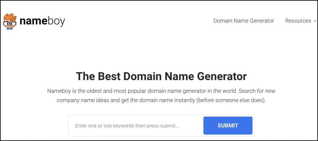 Nameboy domain name generator tool