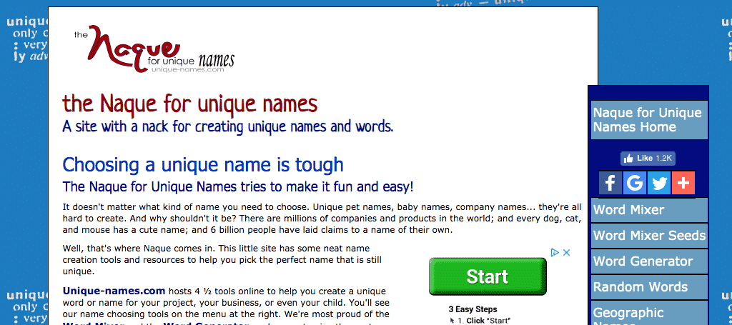 Naque domain name generator tool