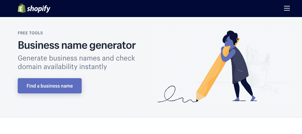 Shopify business name domain name generator tool