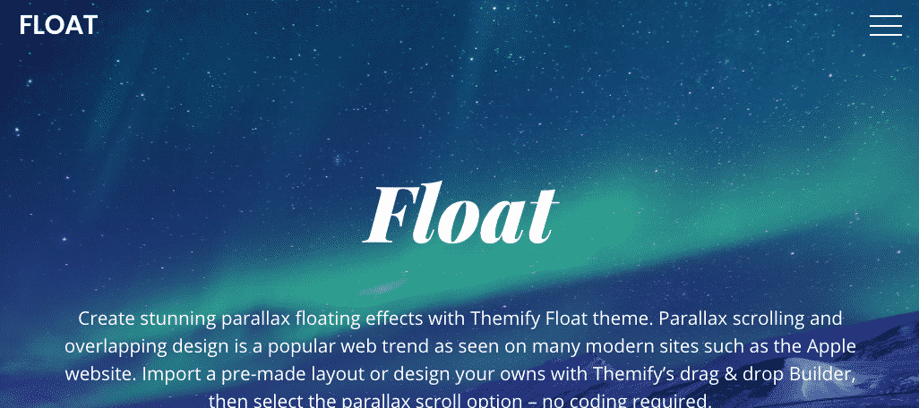 Float wordpress theme for authors