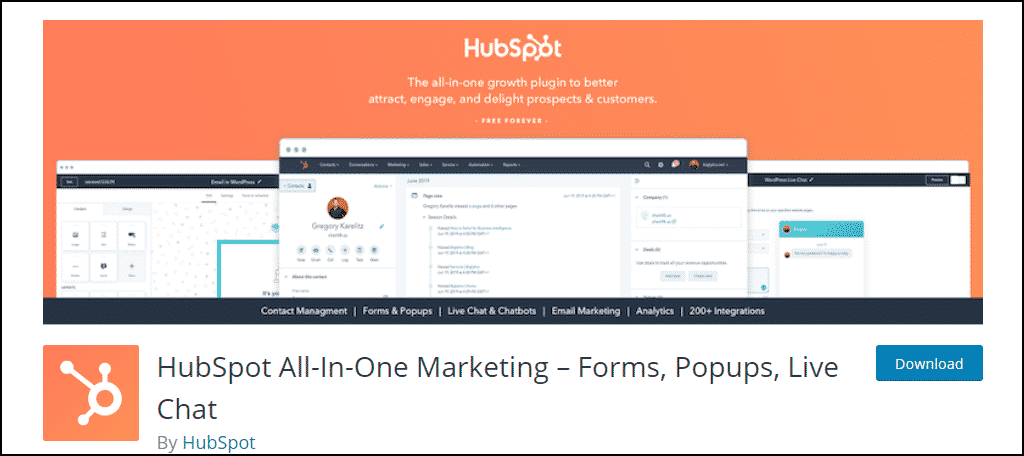 Hubspot is a spectacular WordPress popup plugin