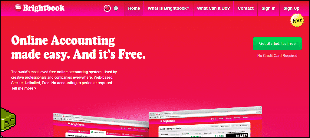 Brightbook is a free online accounting application