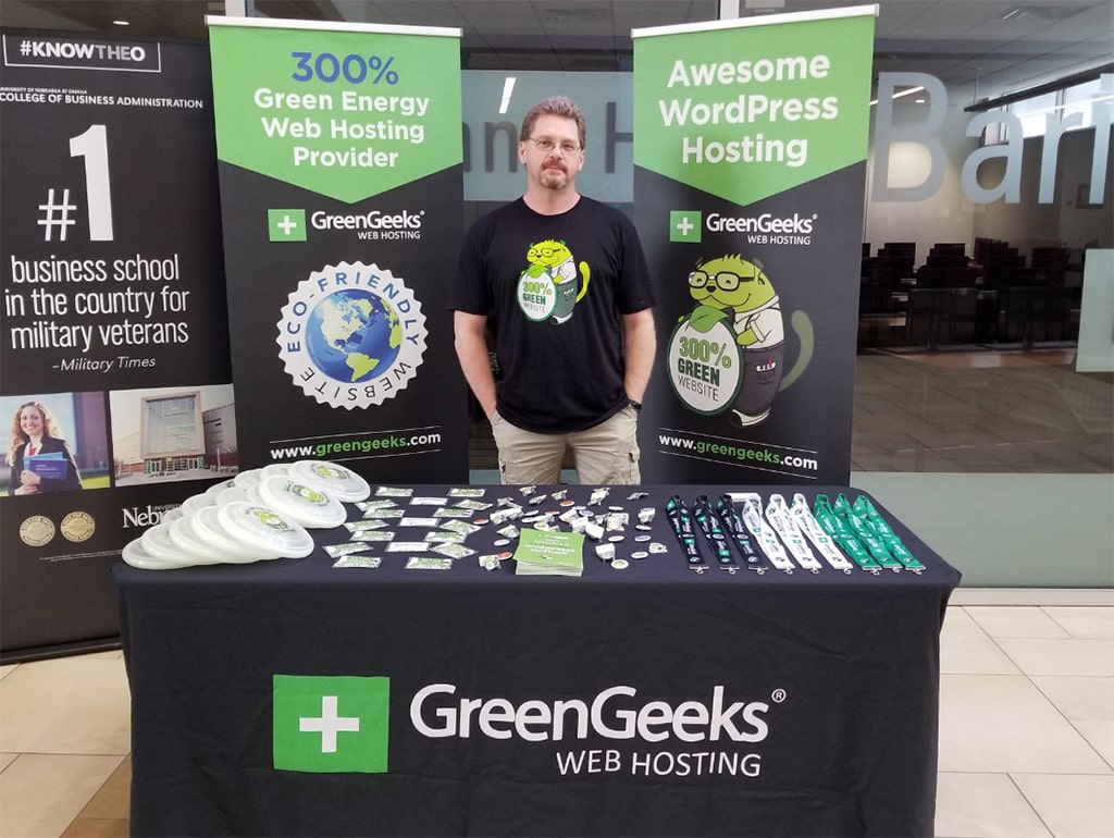 GreenGeeks Swag Table