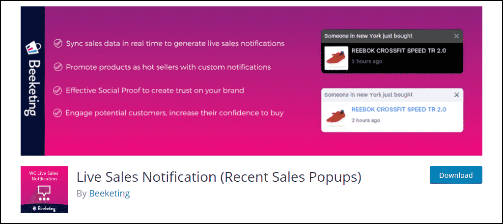 Live Sales Notification
