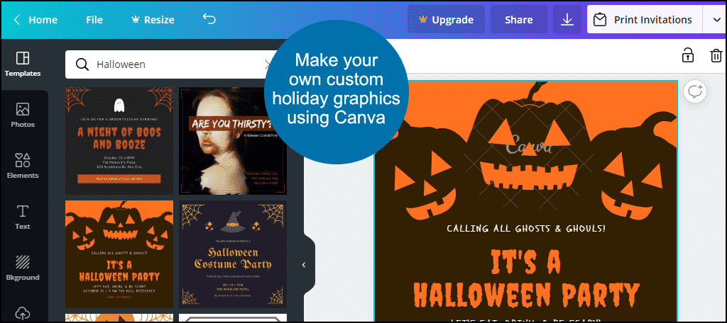 Canva custom graphics are a great way to add Halloween effects in WordPress