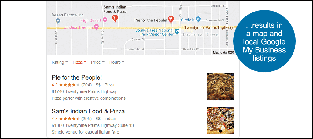 shows local businesses