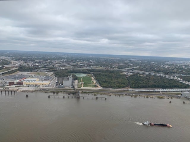 Mississipi River View from the Gateway Arch