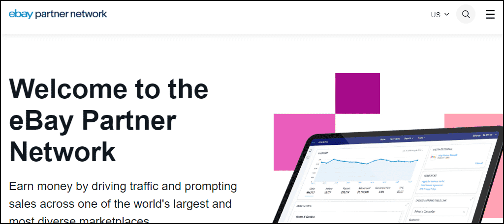 eBay Partner Network website