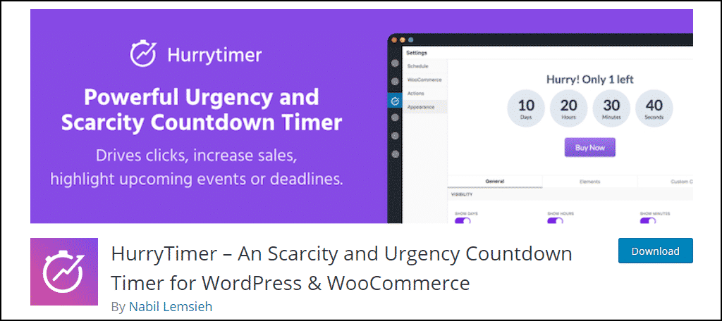 HurryTimer WordPress plugin