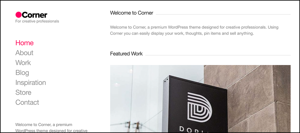 Corner WordPress Theme