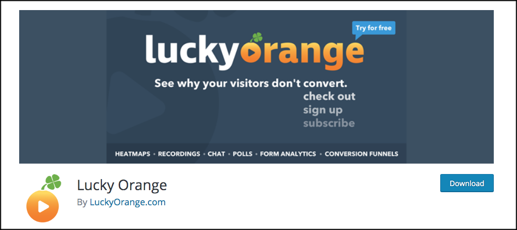 Lucky Orange heatmapping plugin for wordpress