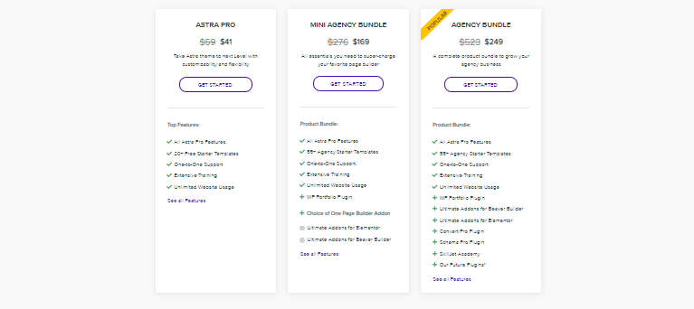 Astra Pricing for Builders