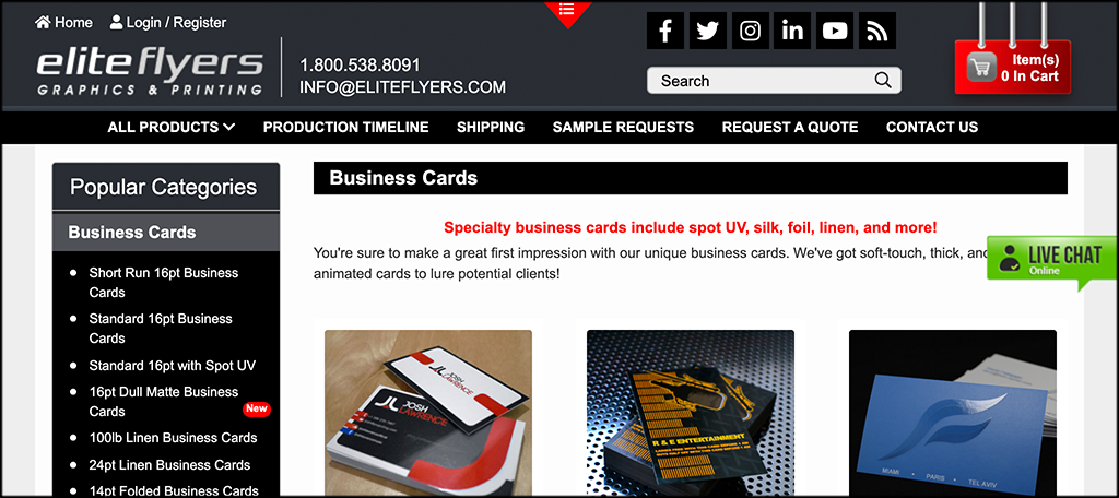 Custom Business Cards Printing Services