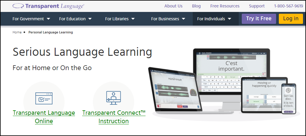 Transparent Language Online