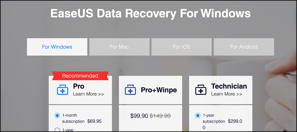 EaseUS data recovery software