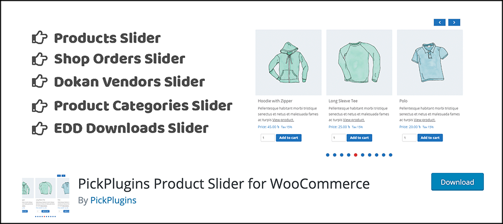 Product slider for woocommerce