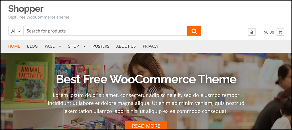 Shopper free WooCommerce Themes