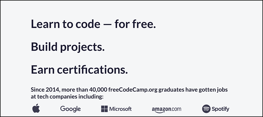 Free Code Camp programs for learning code