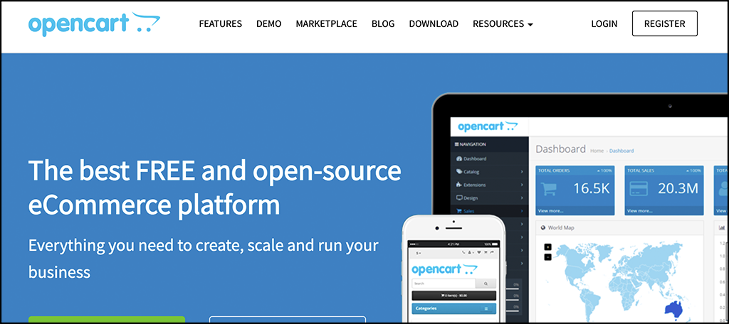 Software de comercio electrónico OpenCart