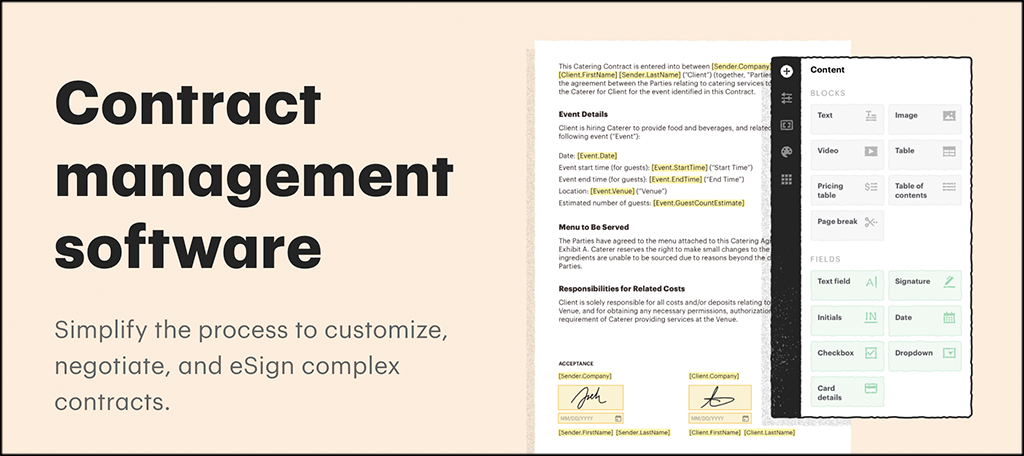 PandaDoc contract management software