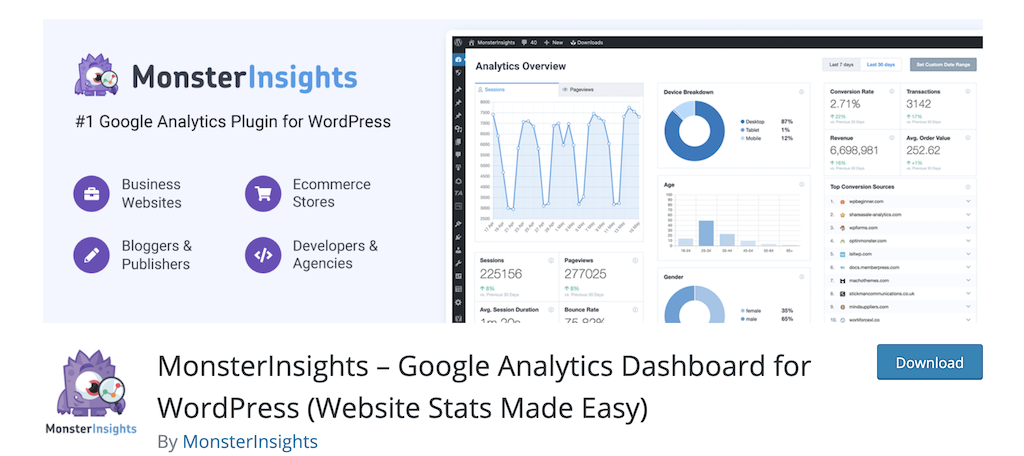 MonsterInsights WordPress plugins for business websites