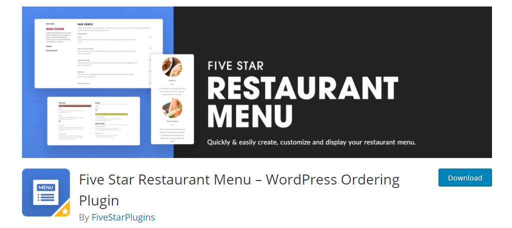 Five Star Restaurant Menu is the best restaurant plugin for WordPress