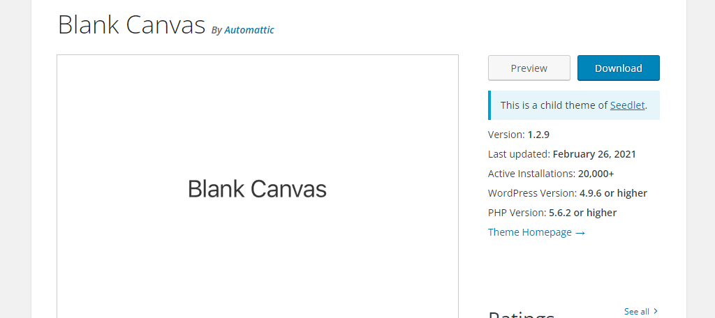 Blank Canvas is one of the fastest themes in WordPress