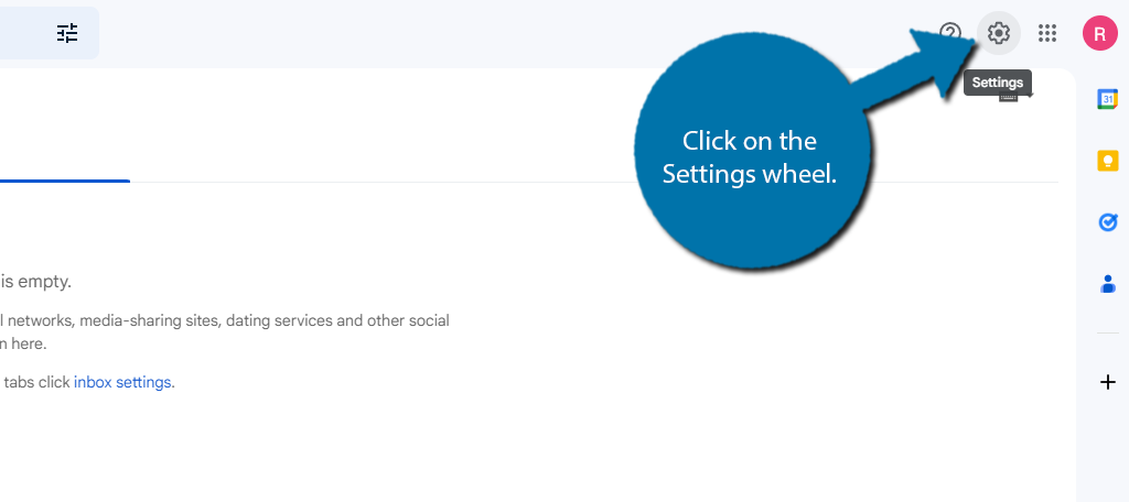 Click on the Settings Wheel