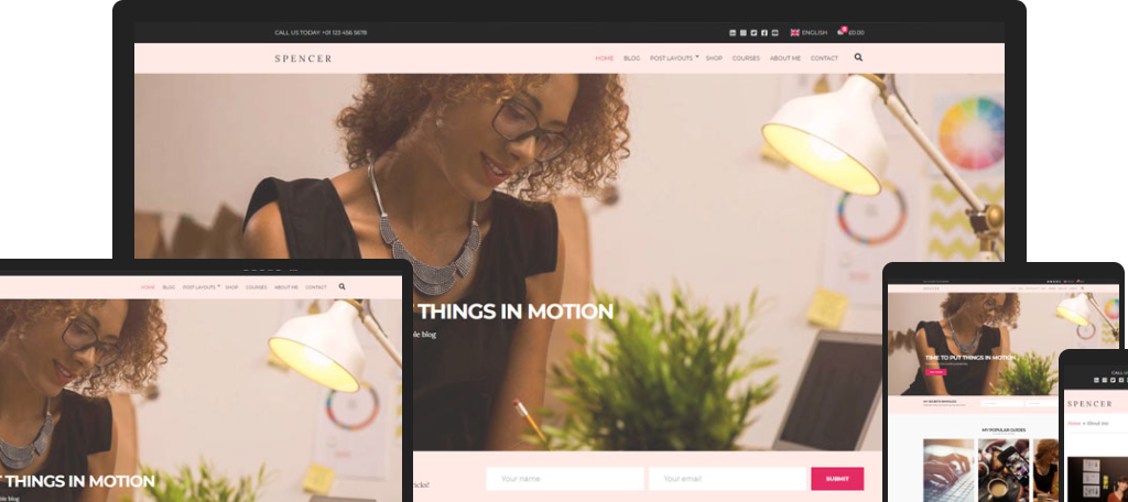 One of the best responsive WordPress themes is Spencer
