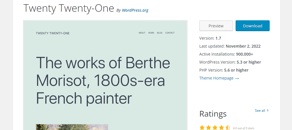 Twenty Twenty-One may be a default theme, but it is among the fastest in WordPress