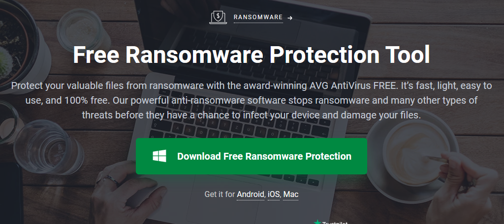 AVG is the best free ransomware protection available