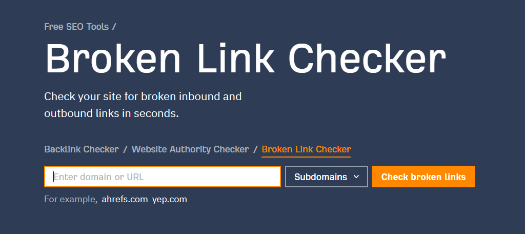 When it comes to free SEO tools Ahrefs Broken Link checker is one of the best