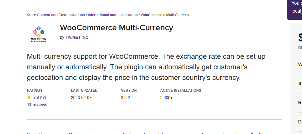 WooCommerce Multi-Currency is one of the best plugins