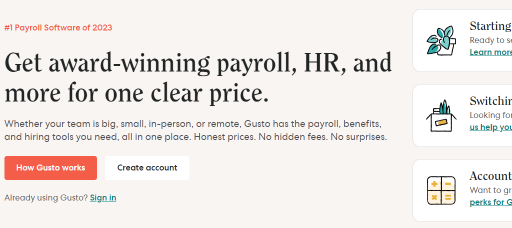 Gusto is one of the best pieces of HR software 